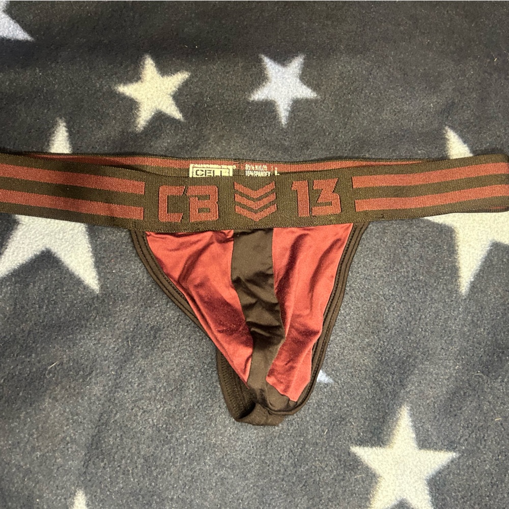 Men's Red and Black Jockstrap thong